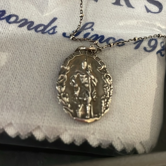 NEW St. Christopher Medal Sterling Silver Charm and Chain - Picture 2 of 4